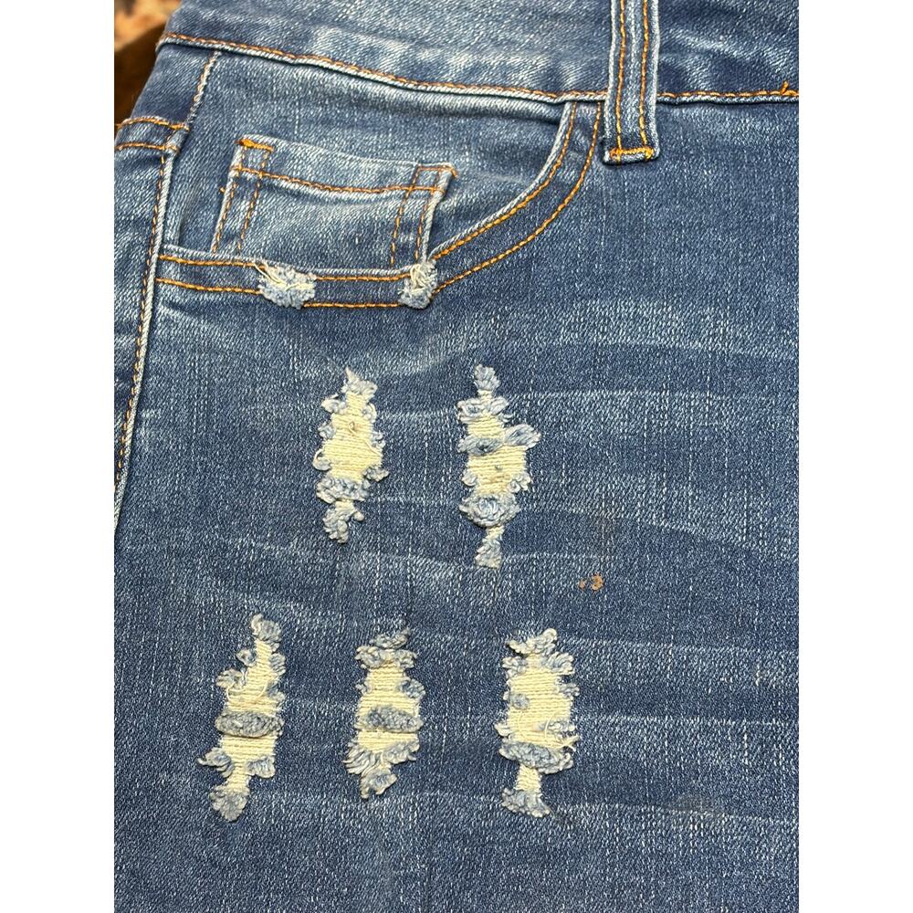 Boyfriend Distressed Patchwork Denim Jeans size Medium - Picture 6 of 11